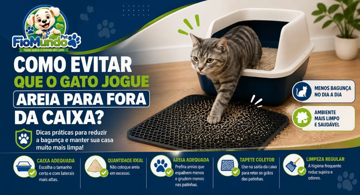Como evitar que o gato jogue areia para fora da caixa
