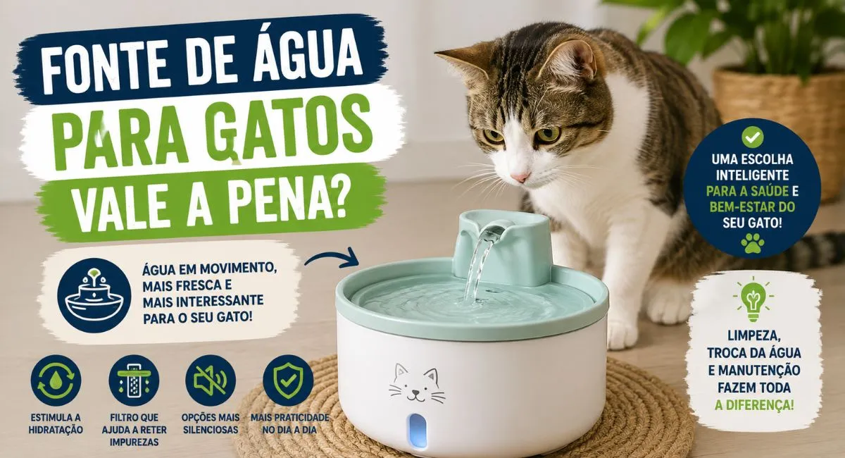 Fonte de água para gatos vale a pena