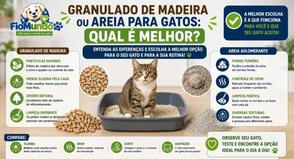 Granulado de madeira ou areia para gatos: qual é melhor? 2 Granulado de madeira ou areia para gatos: qual é melhor