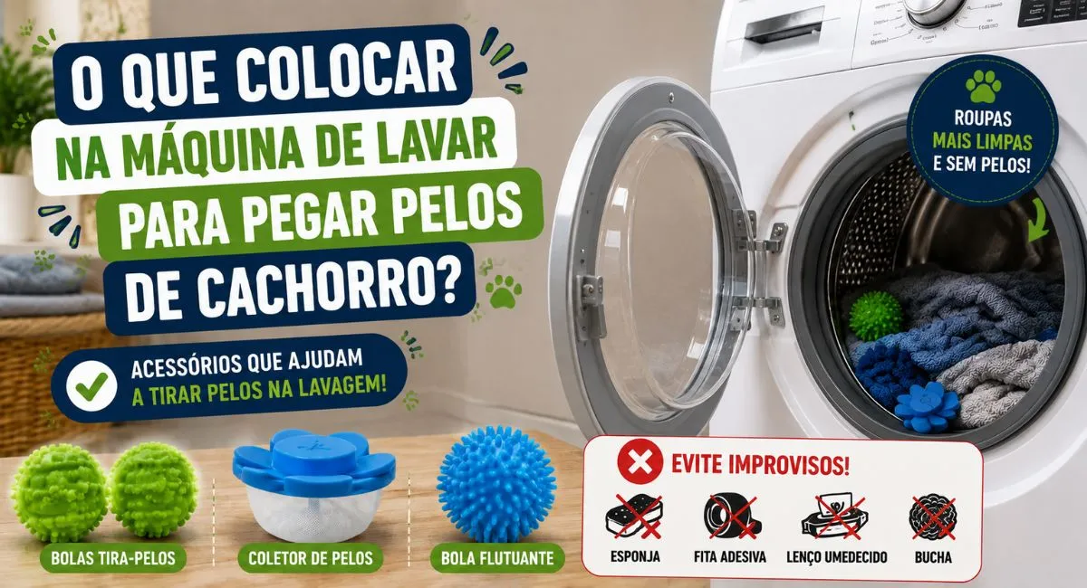 O que colocar na máquina de lavar para pegar pelos de cachorro