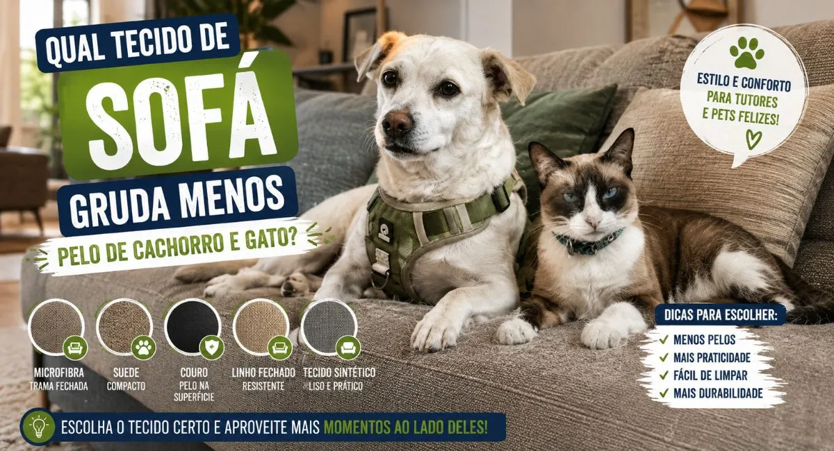 Tecido de sofá que gruda menos pelo de cachorro e gato