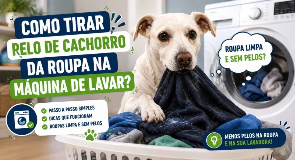 Como tirar pelo de cachorro da roupa na máquina de lavar