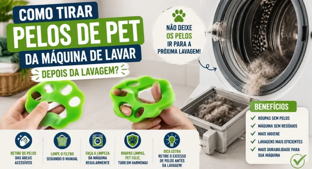 Como tirar pelos de pet da máquina de lavar