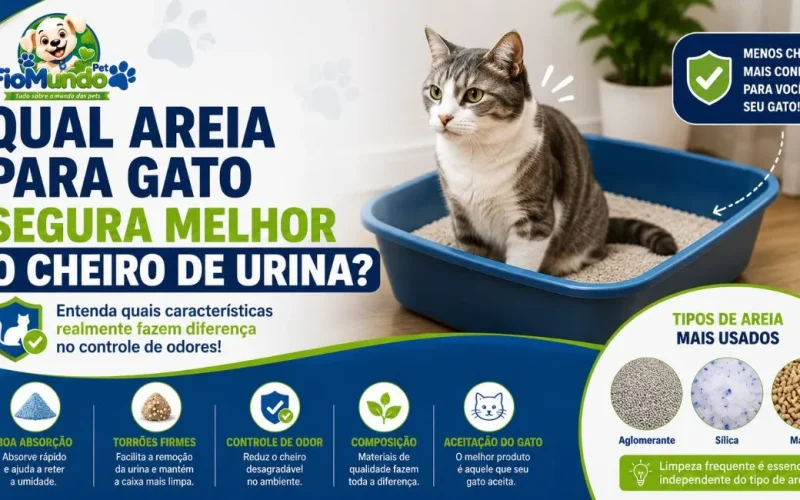 Qual areia para gato segura melhor o cheiro de urina