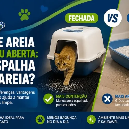 aixa de areia fechada ou aberta para gatos