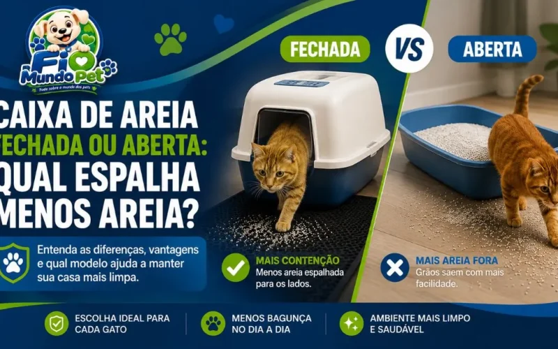 aixa de areia fechada ou aberta para gatos