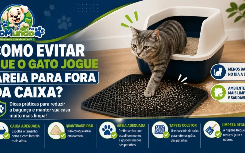 Como evitar que o gato jogue areia para fora da caixa