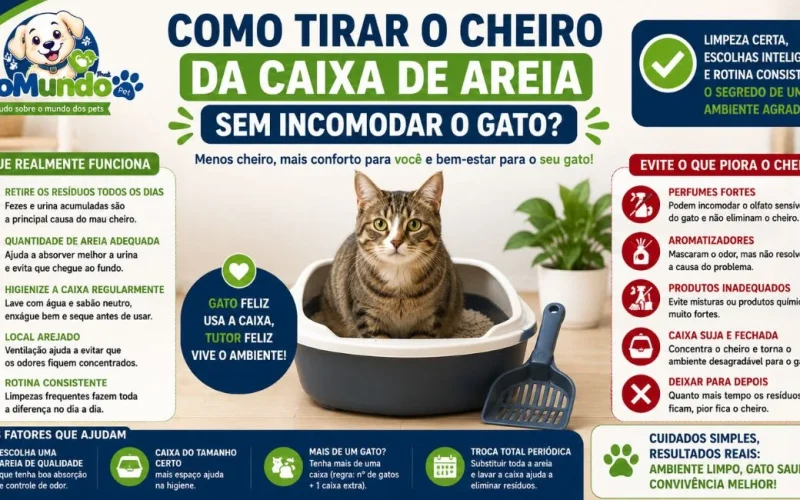 Como tirar o cheiro da caixa de areia sem incomodar o gato