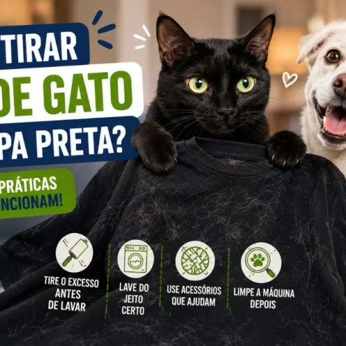 Como tirar pelo de gato da roupa preta