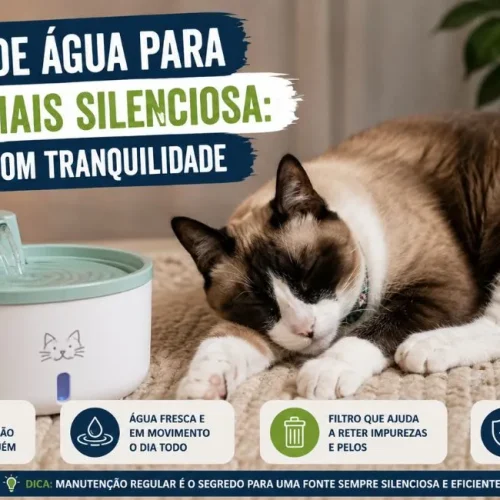 Fonte de água para gatos mais silenciosa