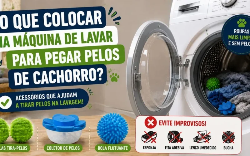 O que colocar na máquina de lavar para pegar pelos de cachorro