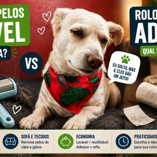 Rolo tira-pelos lavável funciona ou adesivo é melhor