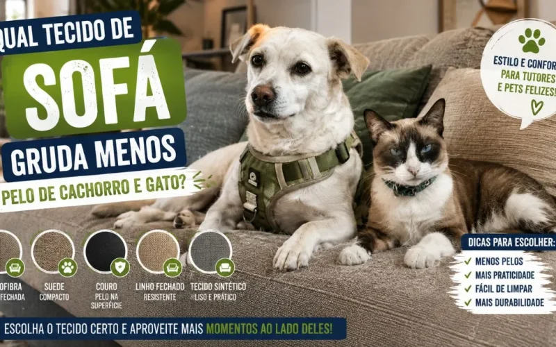 Tecido de sofá que gruda menos pelo de cachorro e gato