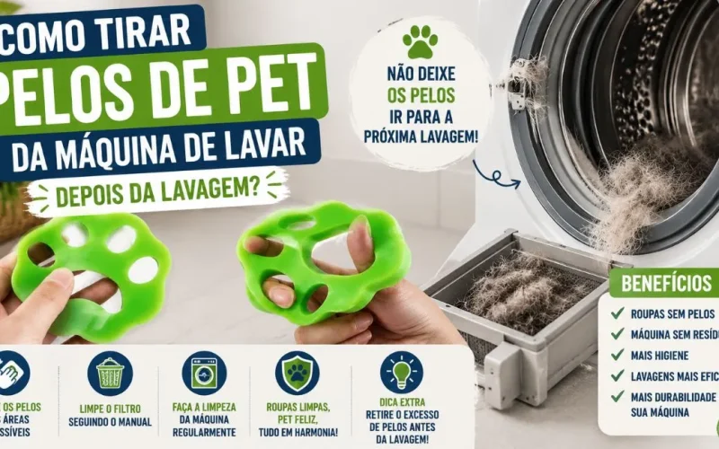 Como tirar pelos de pet da máquina de lavar